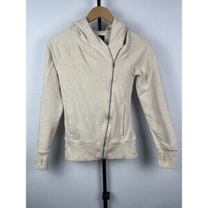 Nike Yoga Oatmeal Hyper Flow Asymmetrical Full Zip‎ Training Hoodie Size XS